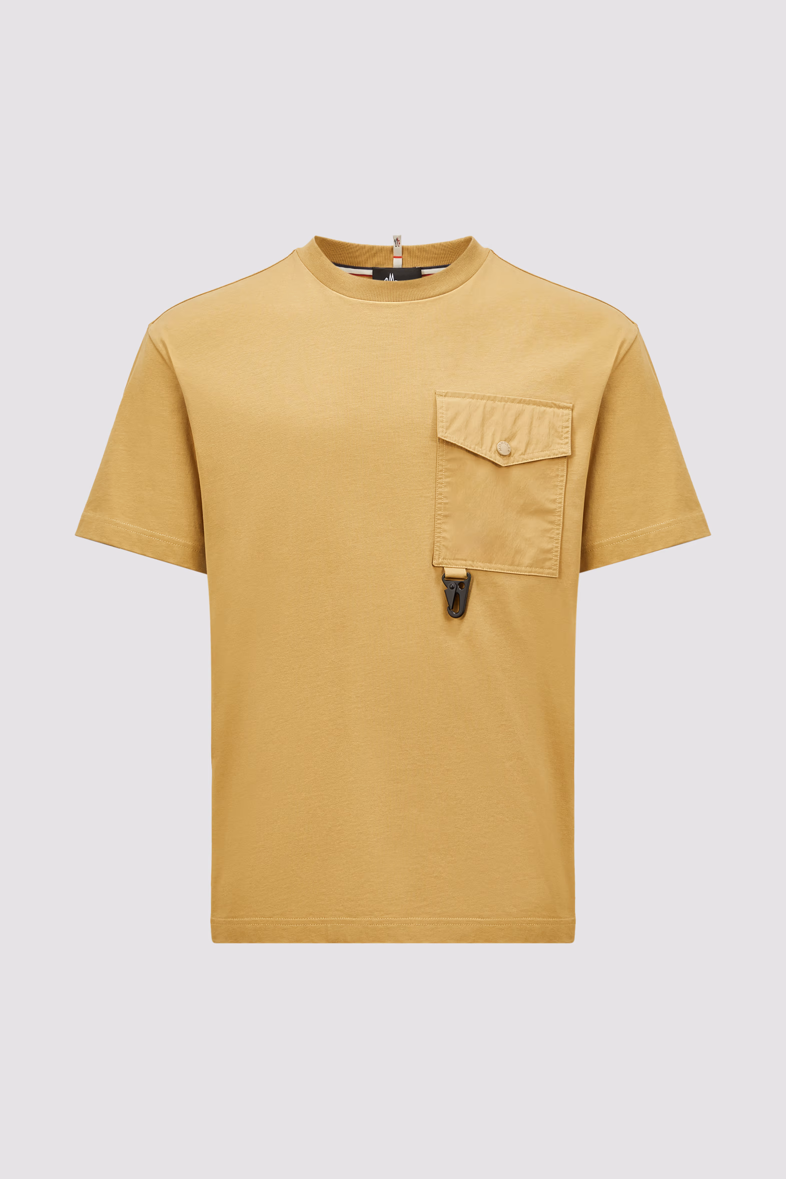 Cotton T-shirt with Pocket Men Ochre Yellow Moncler 2
